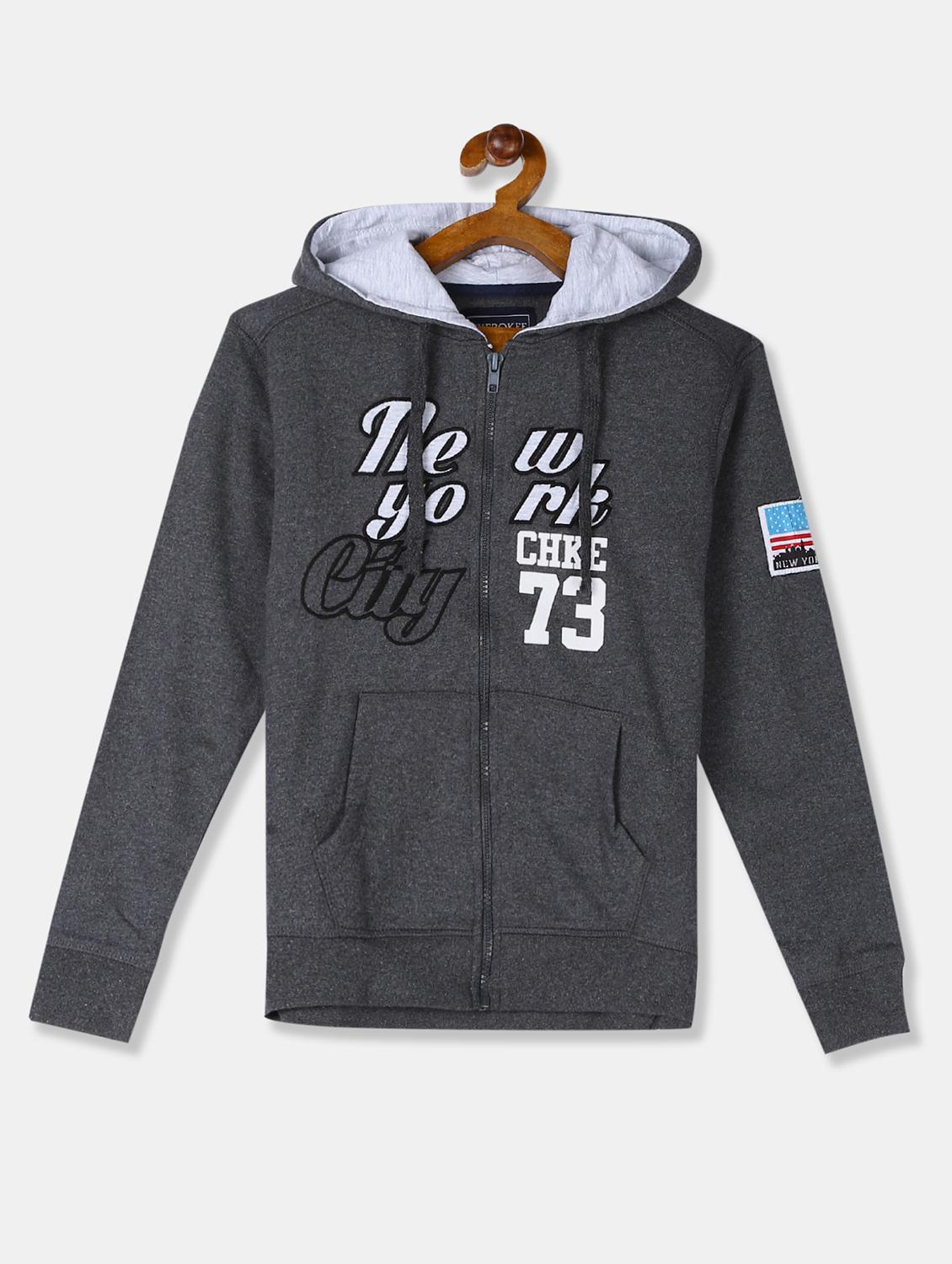 hooded neck printed sweatshirt - 17842135 - Zoom Image - 1