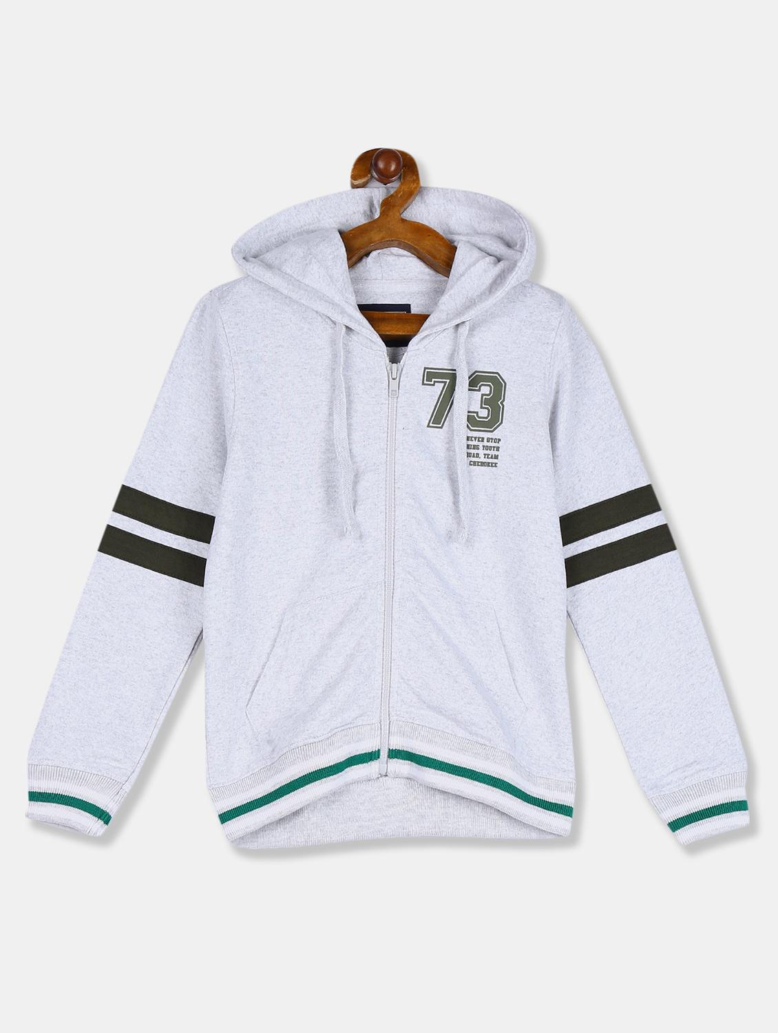 hooded neck printed sweatshirt - 17842178 - Zoom Image - 1