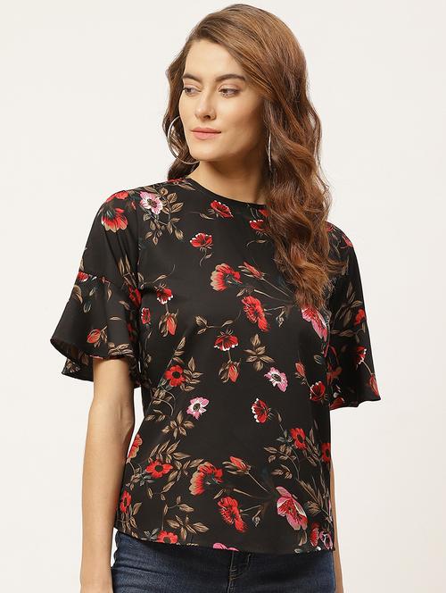 bell sleeved floral top - 17842552 - Standard Image - 1