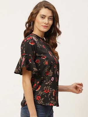 bell sleeved floral top - 17842552 - Standard Image - 2