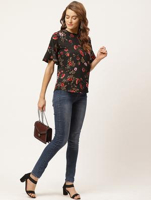bell sleeved floral top - 17842552 - Standard Image - 4