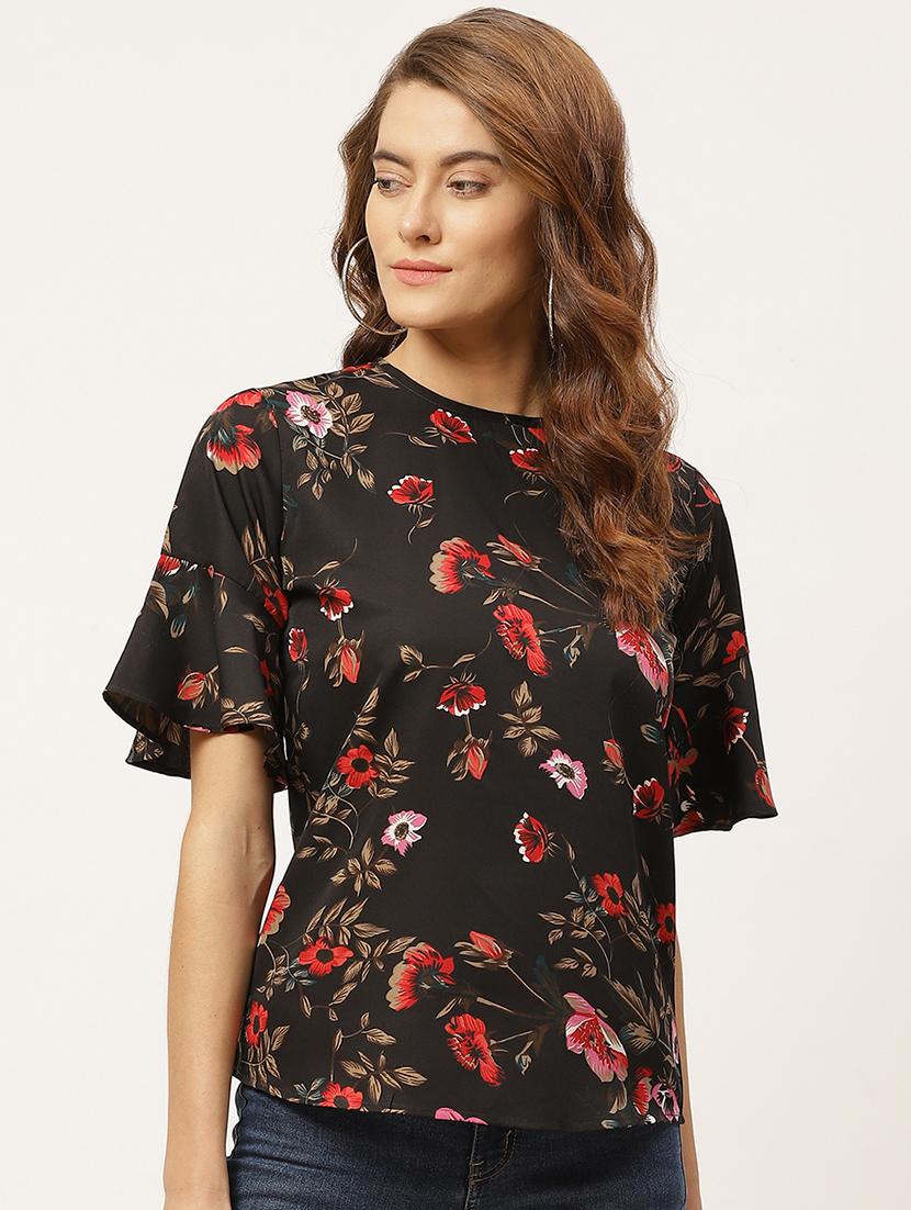 bell sleeved floral top - 17842552 - Zoom Image - 1