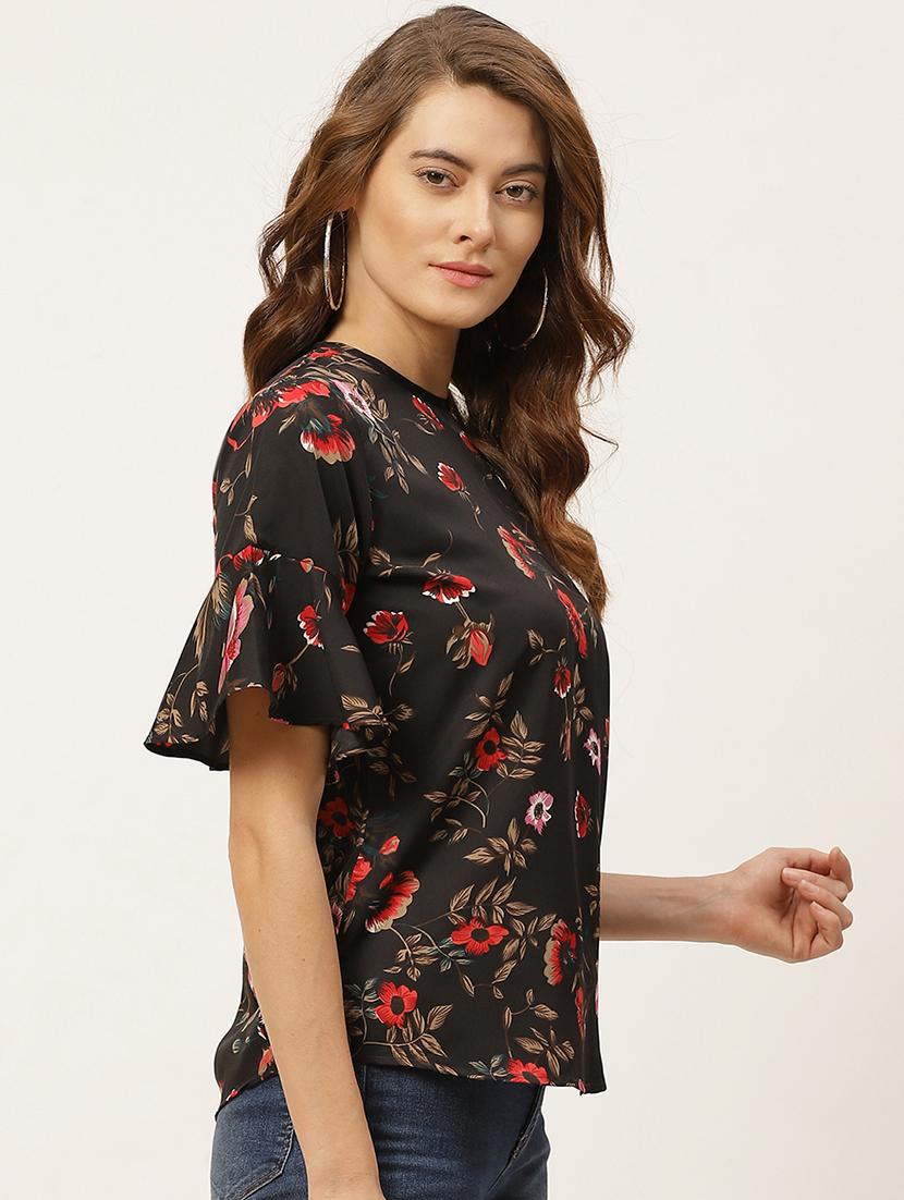bell sleeved floral top - 17842552 - Zoom Image - 2