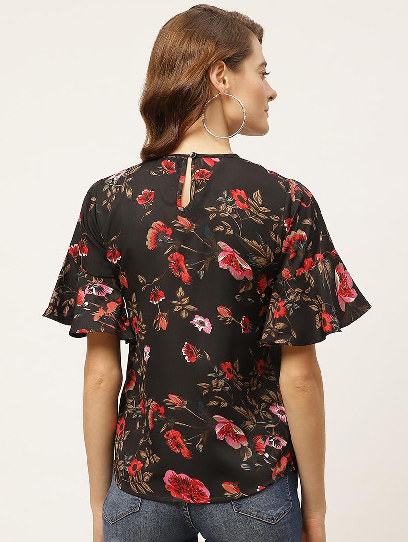 bell sleeved floral top - 17842552 - Zoom Image - 3