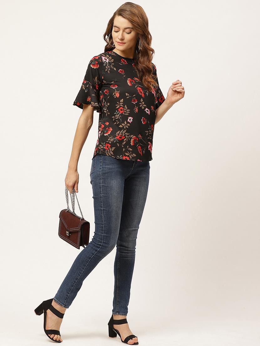 bell sleeved floral top - 17842552 - Zoom Image - 4