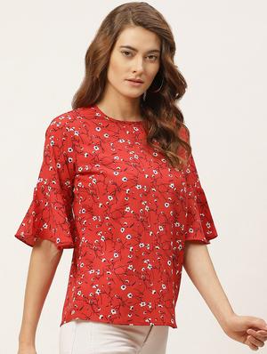 bell sleeved floral top - 17842554 - Standard Image - 2