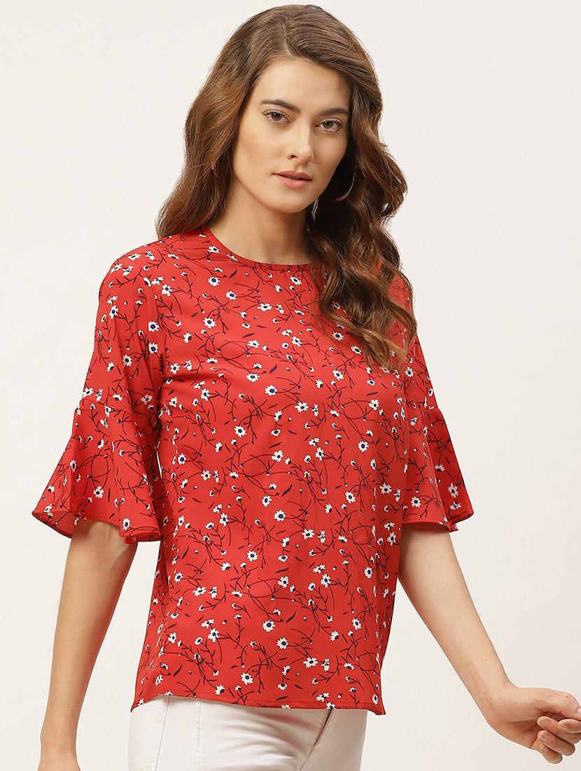 bell sleeved floral top - 17842554 - Zoom Image - 2