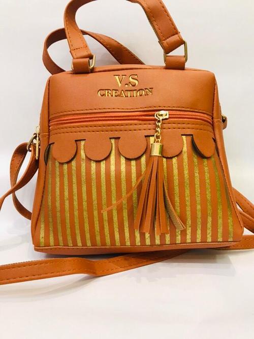 brown leatherette(pu) handbag - 17842792 - Standard Image - 1