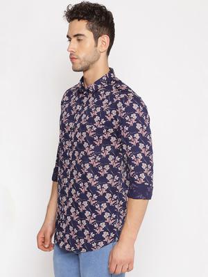 blue printed casual shirt - 17843198 - Standard Image - 2