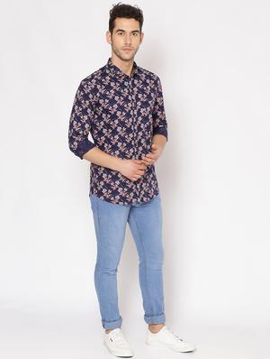 blue printed casual shirt - 17843198 - Standard Image - 4