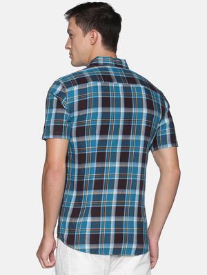blue checkered casual shirt - 17843242 - Standard Image - 3