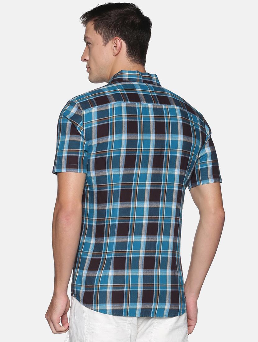 blue checkered casual shirt - 17843242 - Zoom Image - 3