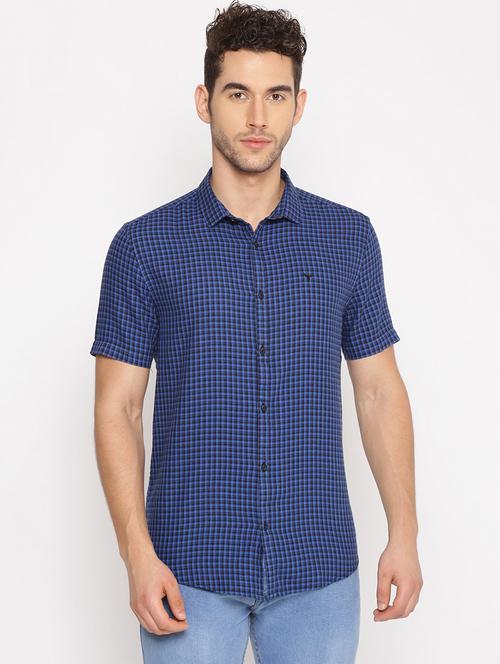blue checkered casual shirt - 17843248 - Standard Image - 1