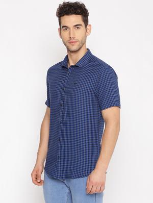 blue checkered casual shirt - 17843248 - Standard Image - 2