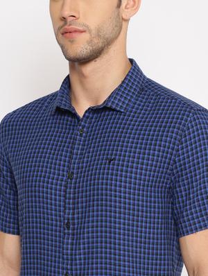 blue checkered casual shirt - 17843248 - Standard Image - 5