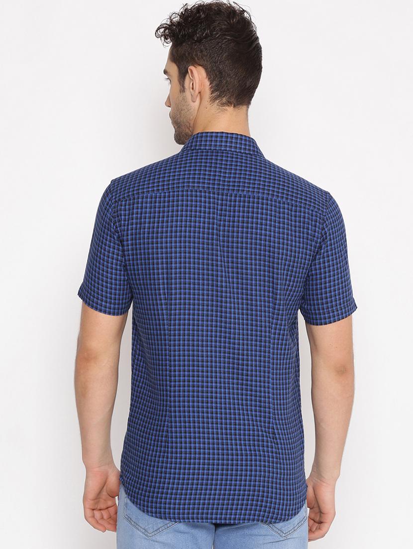 blue checkered casual shirt - 17843248 - Zoom Image - 3