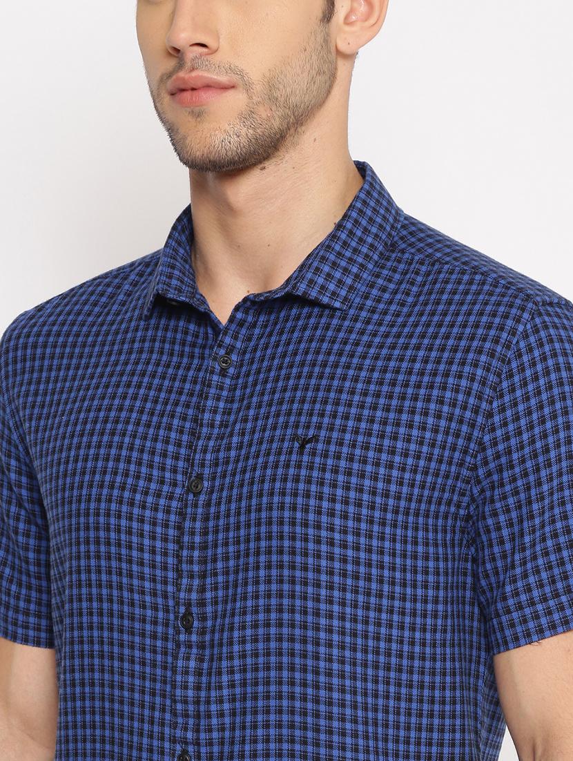 blue checkered casual shirt - 17843248 - Zoom Image - 5