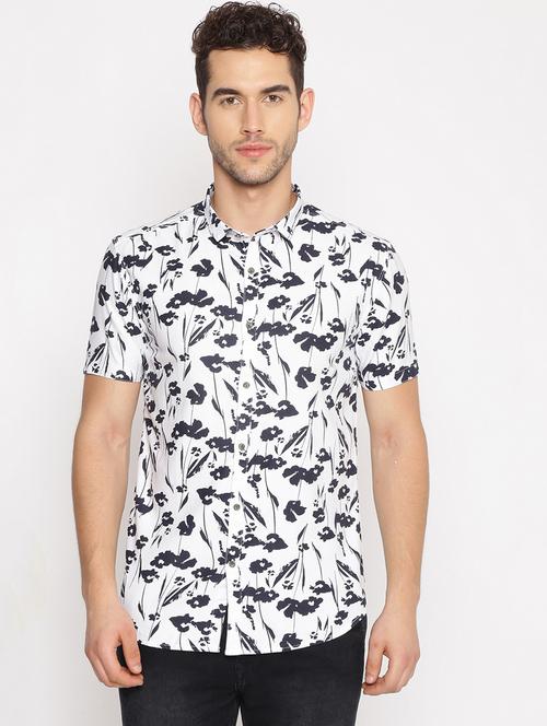 white printed casual shirt - 17843267 - Standard Image - 1