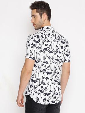white printed casual shirt - 17843267 - Standard Image - 3