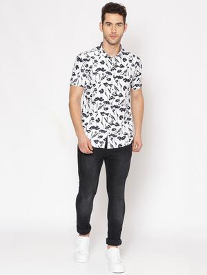 white printed casual shirt - 17843267 - Standard Image - 4