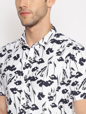 white printed casual shirt - 17843267 - Standard Image - 5