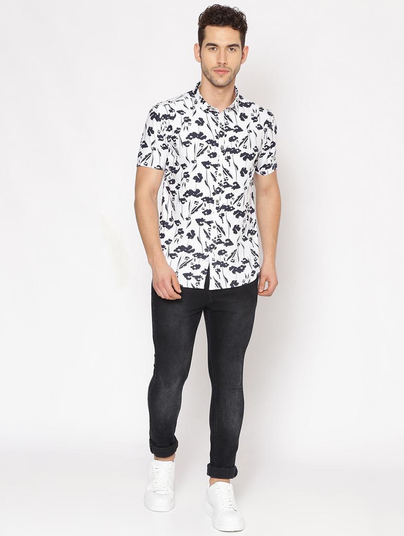 white printed casual shirt - 17843267 - Zoom Image - 4