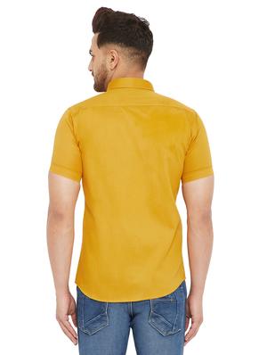 mustard solid casual shirt - 17843427 - Standard Image - 4