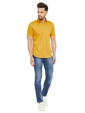 mustard solid casual shirt - 17843427 - Standard Image - 5