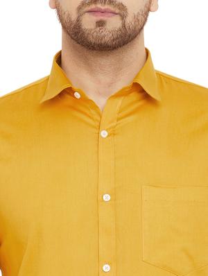 mustard solid casual shirt - 17843427 - Standard Image - 6