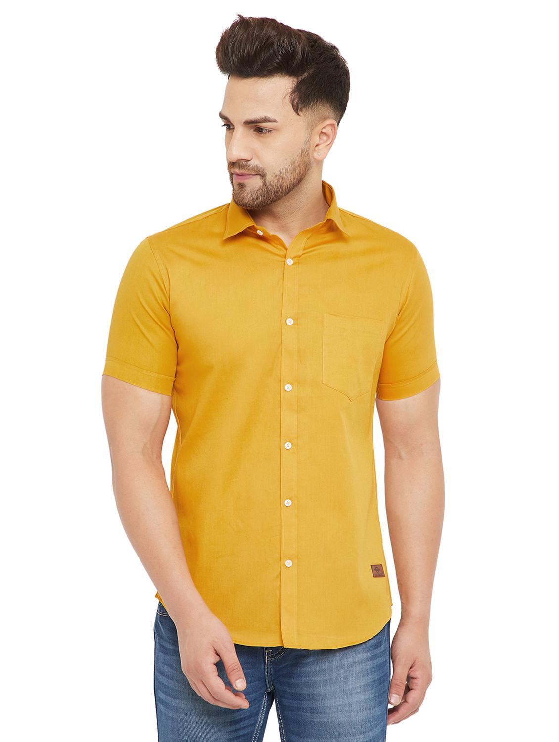 mustard solid casual shirt - 17843427 - Zoom Image - 1