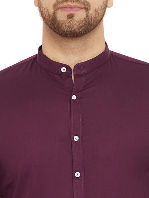 purple solid casual shirt - 17843430 - Standard Image - 6