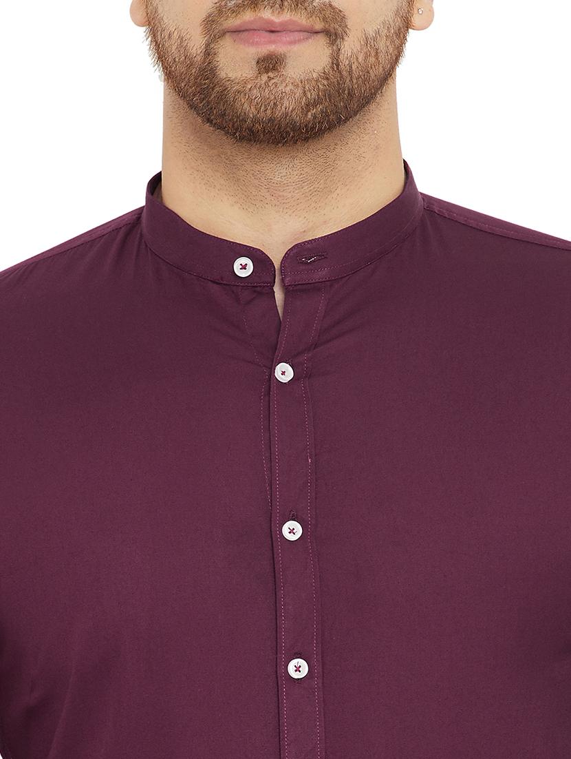 purple solid casual shirt - 17843430 - Zoom Image - 6