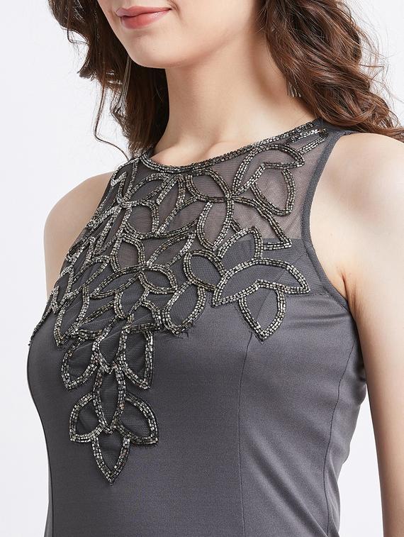 grey embellished gown dress - 17843606 - Zoom Image - 4