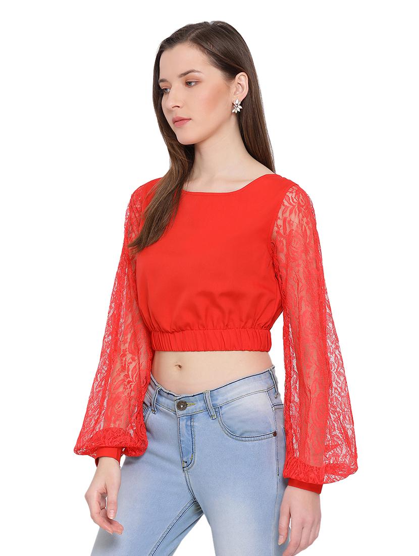 bishop sleeved solid top - 17843795 - Zoom Image - 2