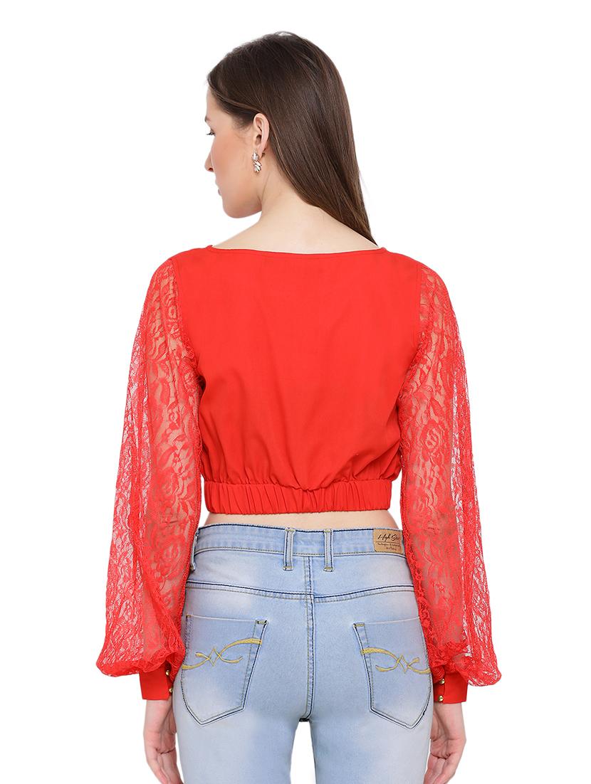 bishop sleeved solid top - 17843795 - Zoom Image - 3