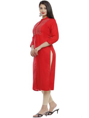 embroidered straight kurta - 17844843 - Standard Image - 2