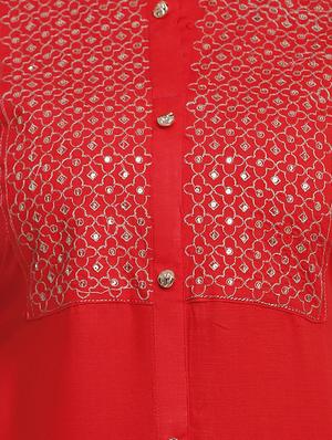 embroidered straight kurta - 17844843 - Standard Image - 4