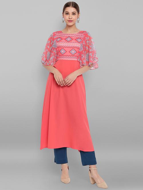 printed a-line kurta - 17845033 - Standard Image - 1