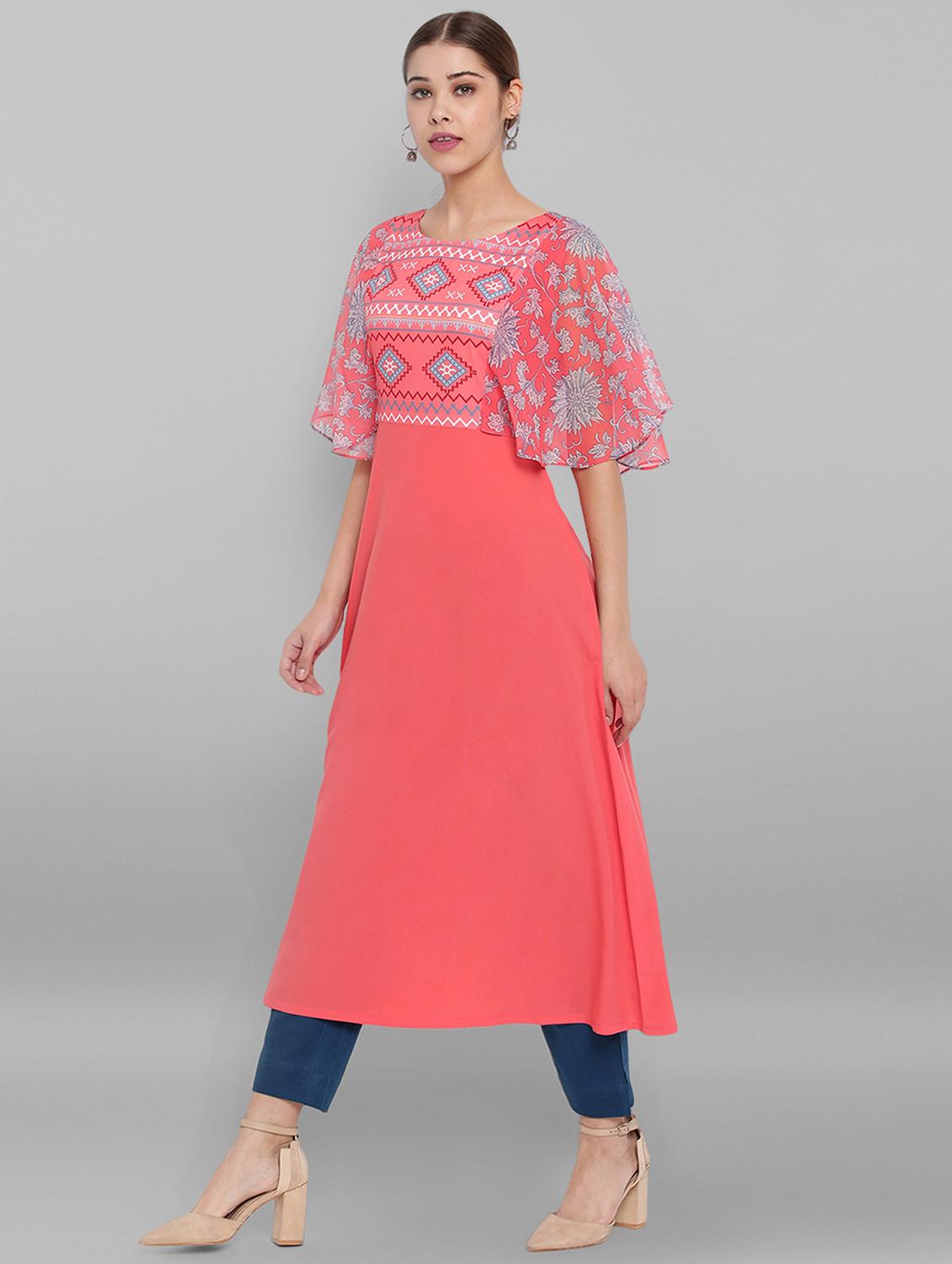 printed a-line kurta - 17845033 - Zoom Image - 2