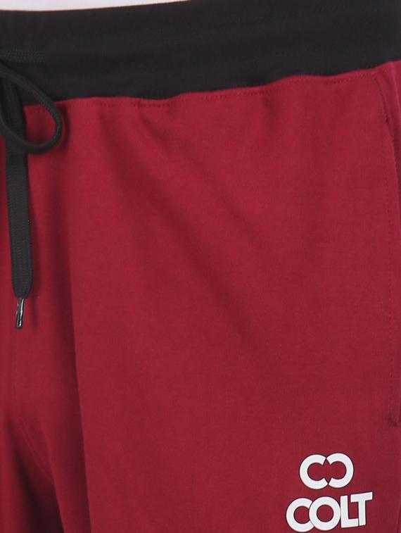 maroon color block track pants - 17845063 - Zoom Image - 5