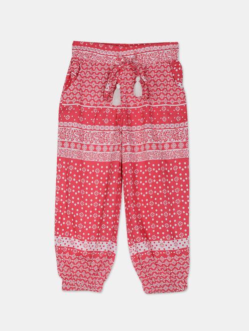 red printed casual trouser - 17845603 - Standard Image - 1