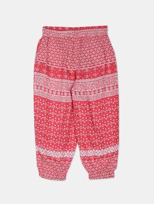 red printed casual trouser - 17845603 - Standard Image - 2