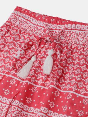red printed casual trouser - 17845603 - Standard Image - 3