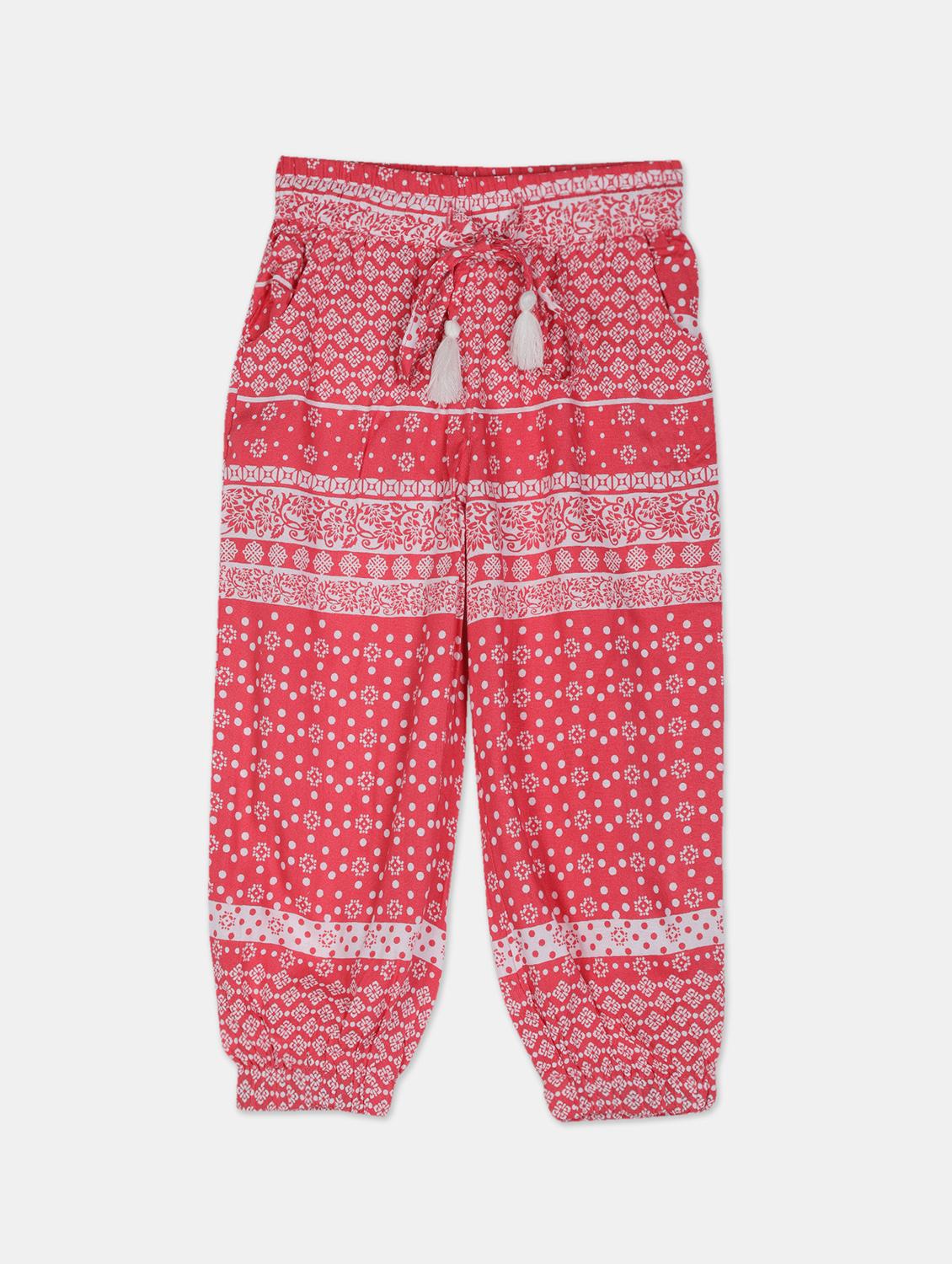 red printed casual trouser - 17845603 - Zoom Image - 1