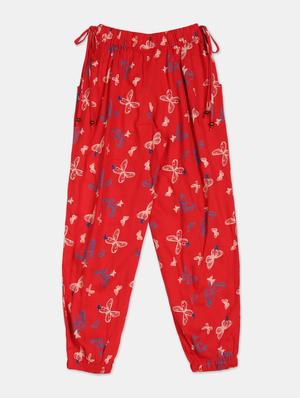 red floral casual trouser - 17845632 - Standard Image - 2