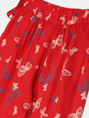 red floral casual trouser - 17845632 - Standard Image - 3