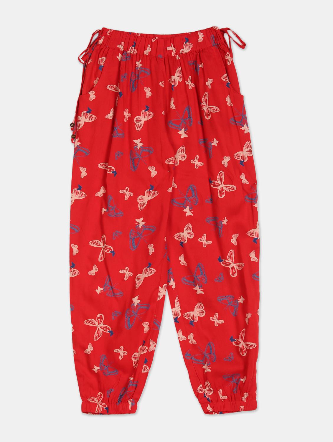 red floral casual trouser - 17845632 - Zoom Image - 1