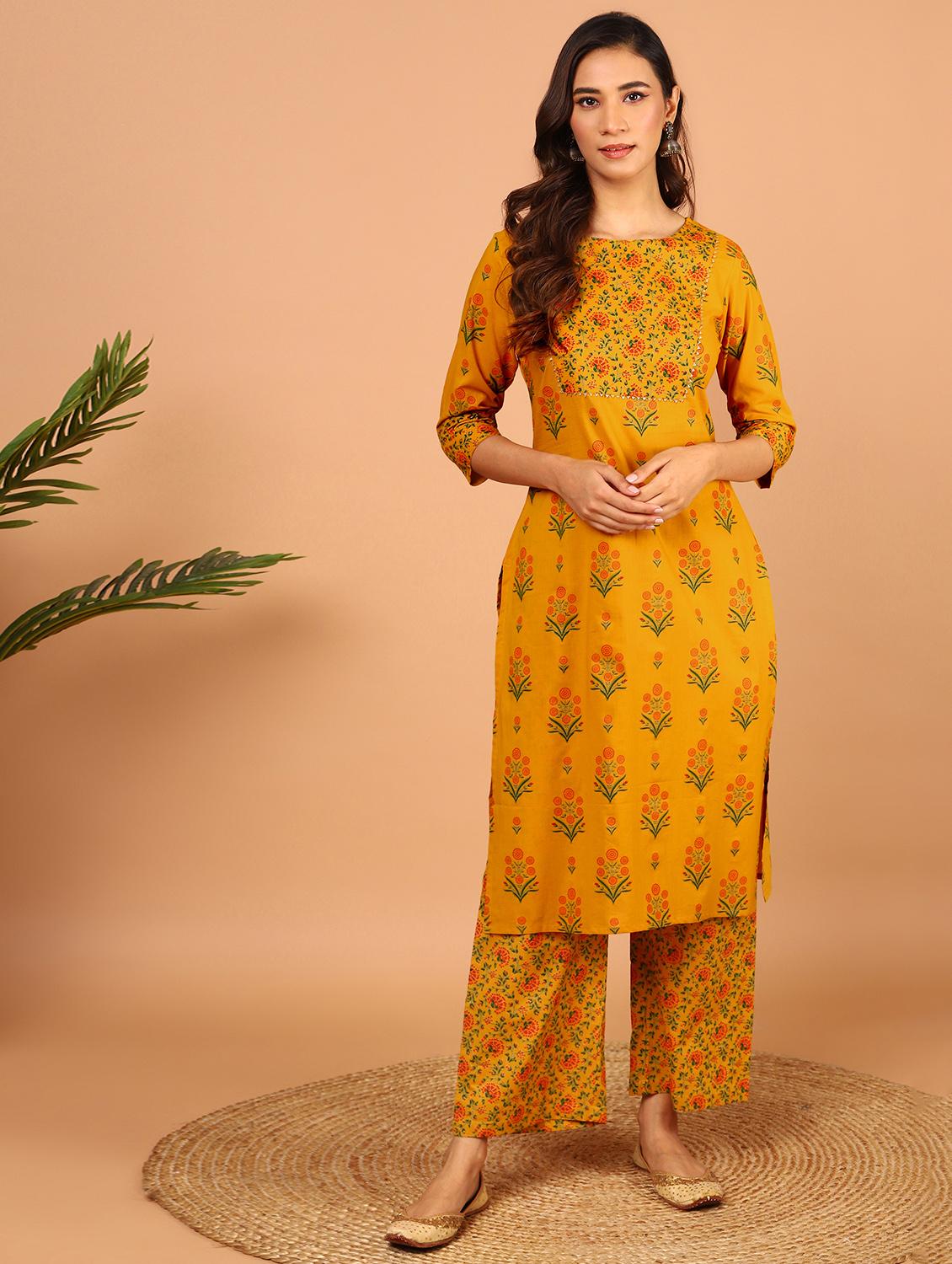 printed kurta palazzo set - 17846014 - Zoom Image - 1