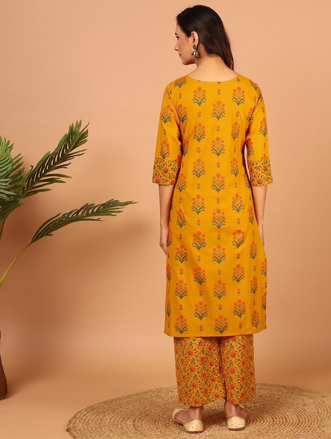 printed kurta palazzo set - 17846014 - Zoom Image - 3
