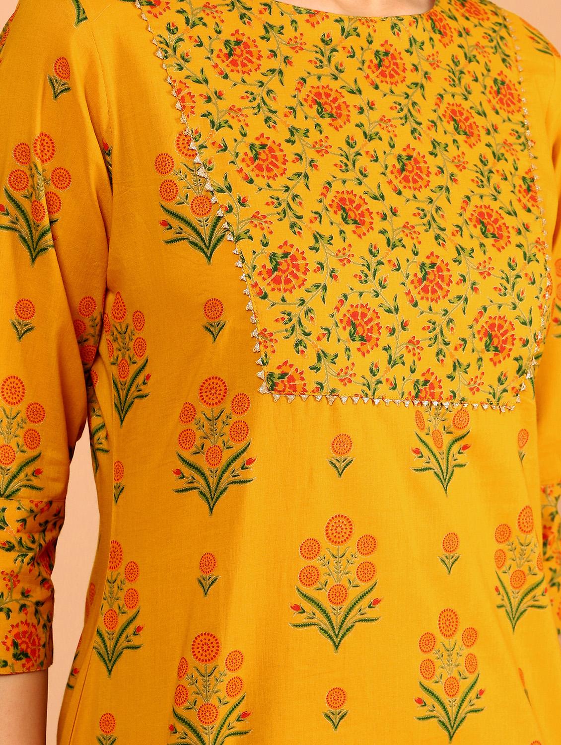 printed kurta palazzo set - 17846014 - Zoom Image - 4